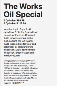 BMW The Works Oil Special