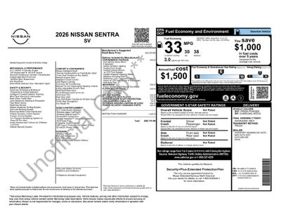 2026 Nissan Sentra SV