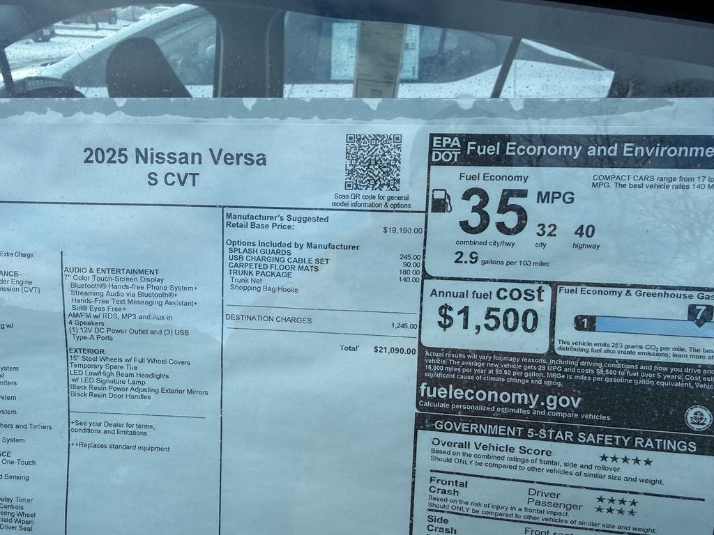 2025 Nissan Versa 1.6 S