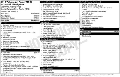 2013 Volkswagen Passat TDI SE w/Sunroof/Nav