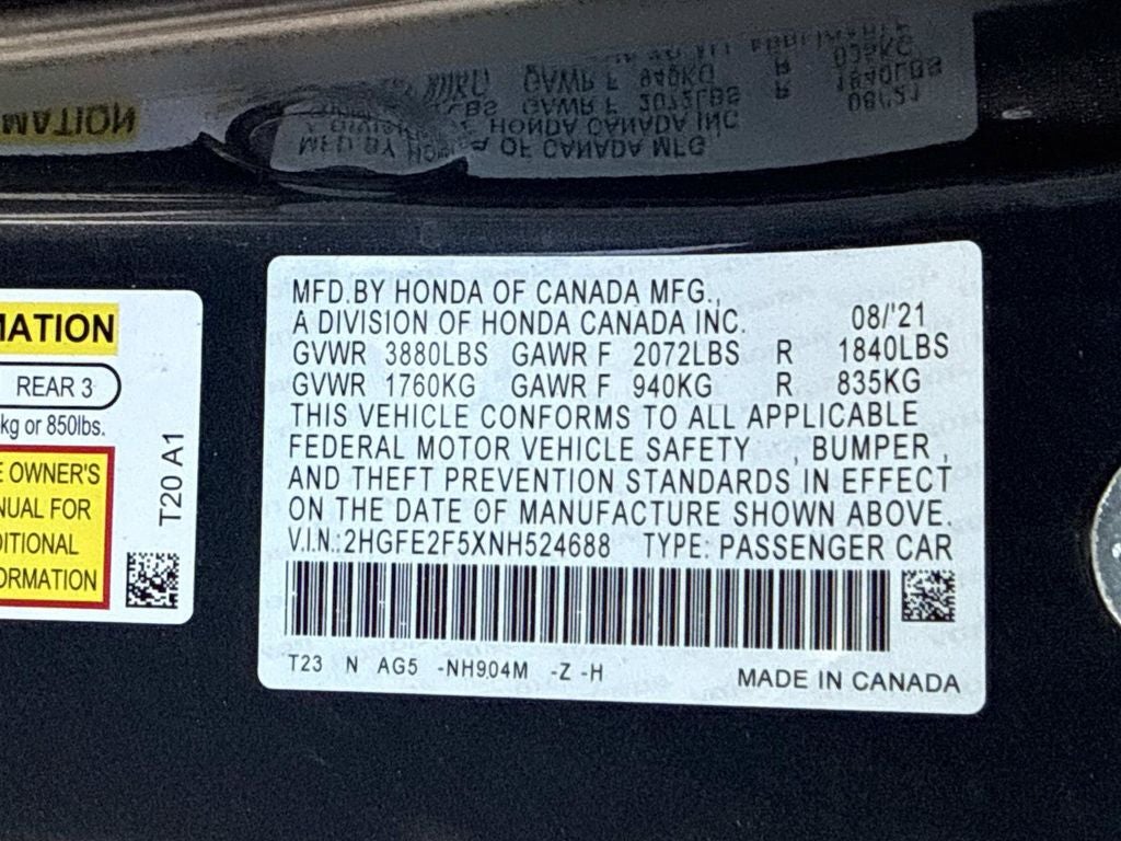 2022 Honda Civic Sport