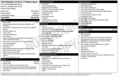2024 Mazda Mazda CX-30 2.5 S Select Sport