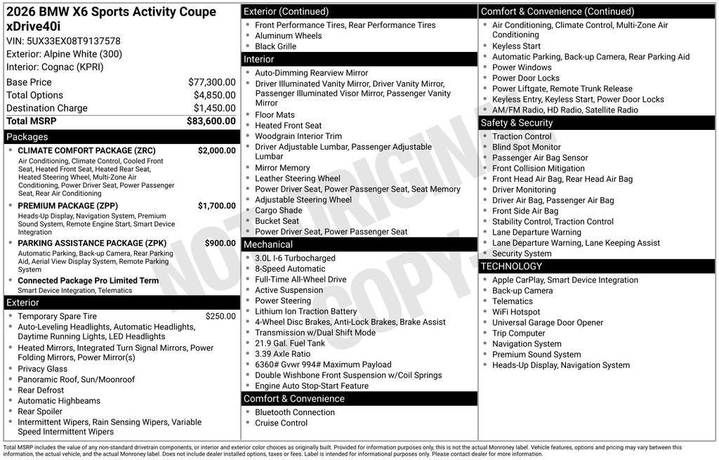 2026 BMW X6 xDrive40i