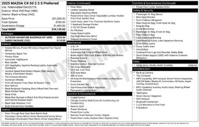 2025 Mazda Mazda CX-50 2.5 S Preferred Package