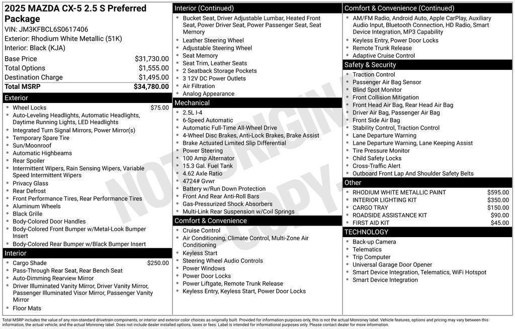 2025 Mazda Mazda CX-5 2.5 S Preferred Package