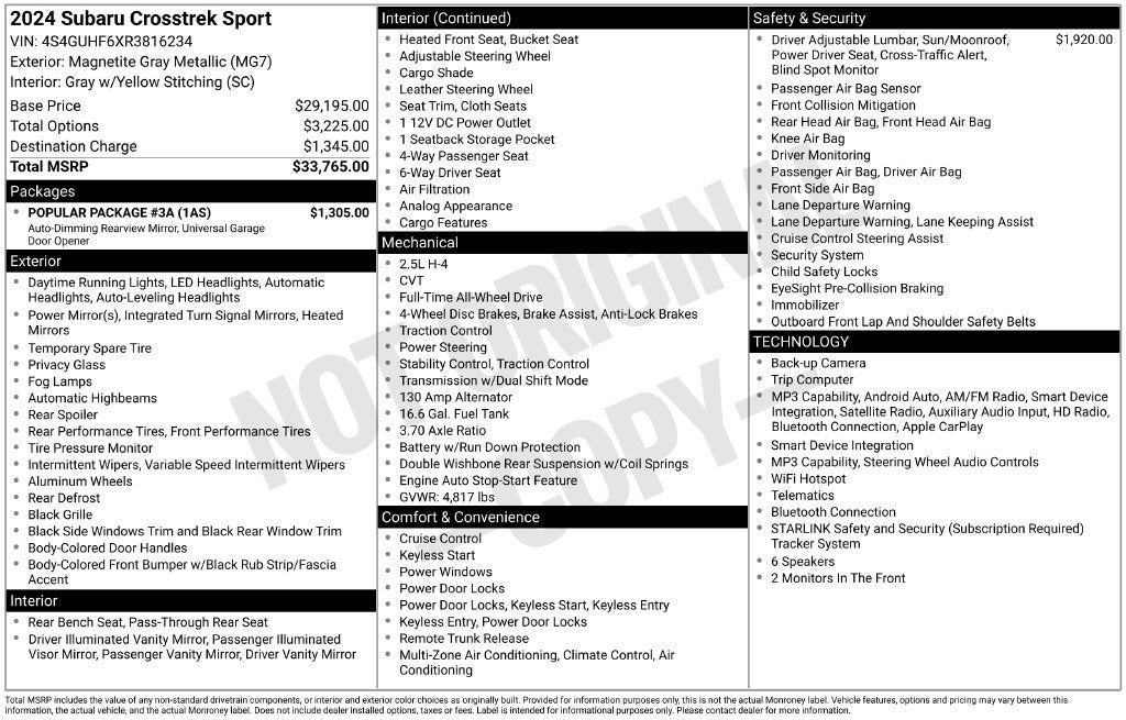 2024 Subaru Crosstrek Sport
