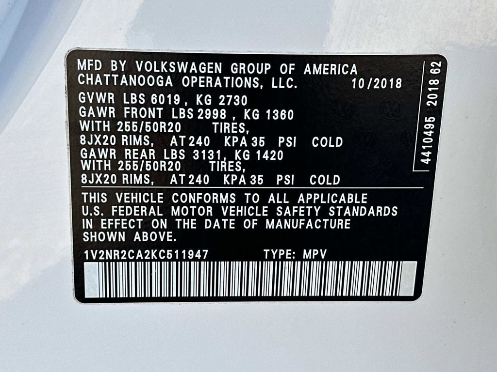 2019 Volkswagen Atlas SEL Premium 4Motion