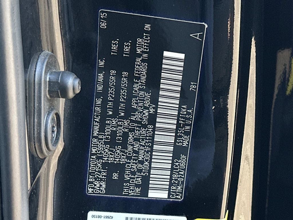 2015 Toyota Sienna Limited 7 Passenger