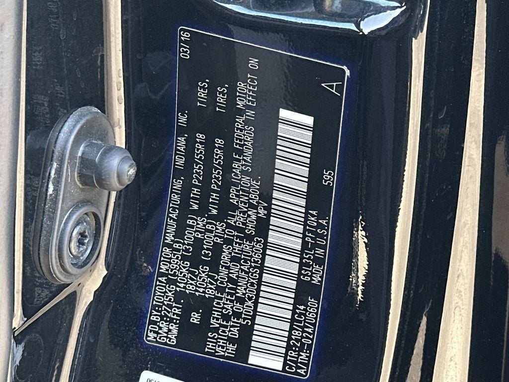 2016 Toyota Sienna XLE 7 Passenger