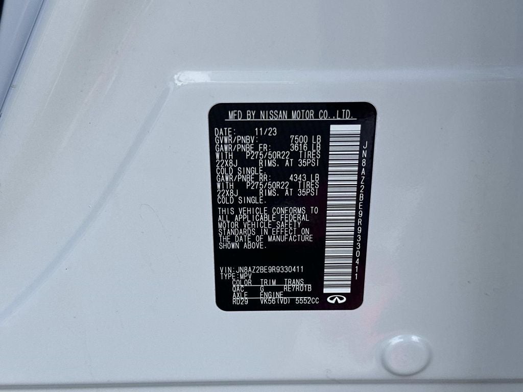 2024 INFINITI QX80 Sensory