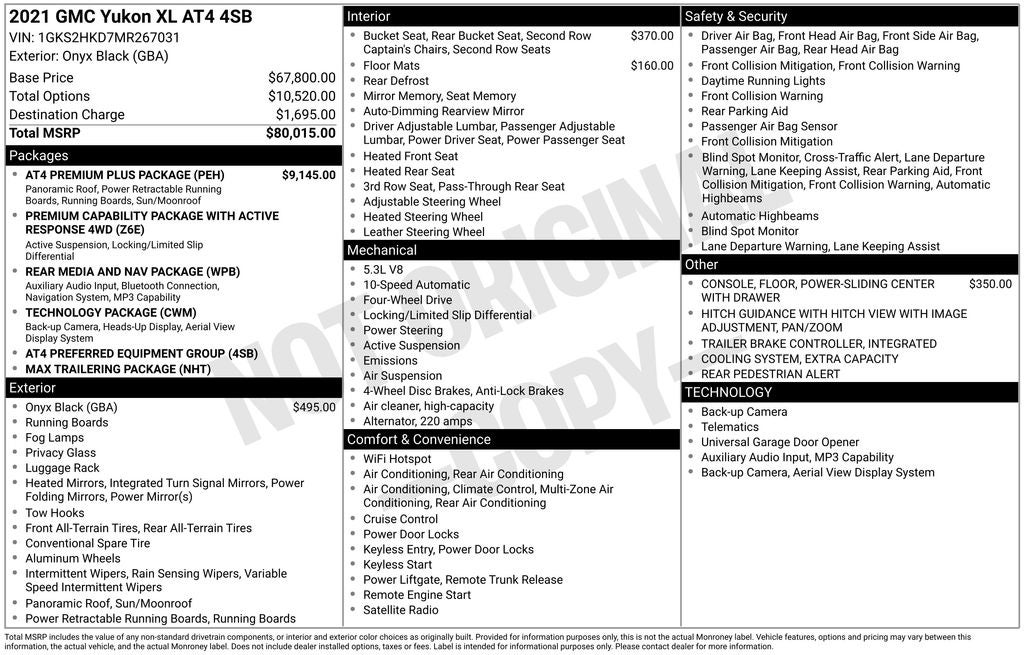 2021 GMC Yukon XL AT4