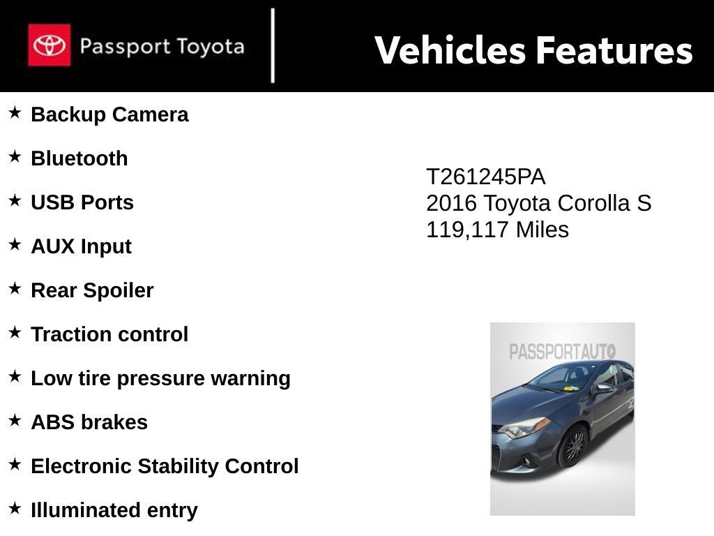 2016 Toyota Corolla S