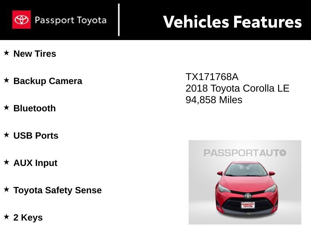 2018 Toyota Corolla LE