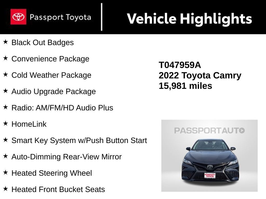 2022 Toyota Camry SE