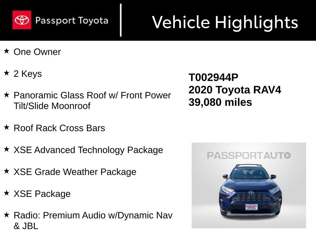2020 Toyota RAV4 Hybrid XSE