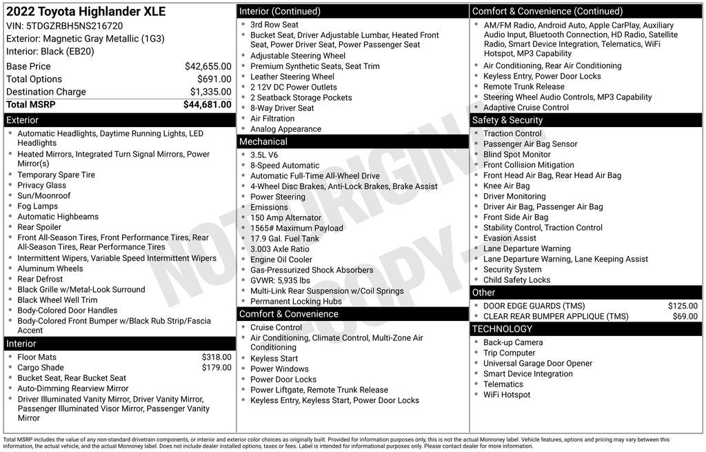 2022 Toyota Highlander XLE
