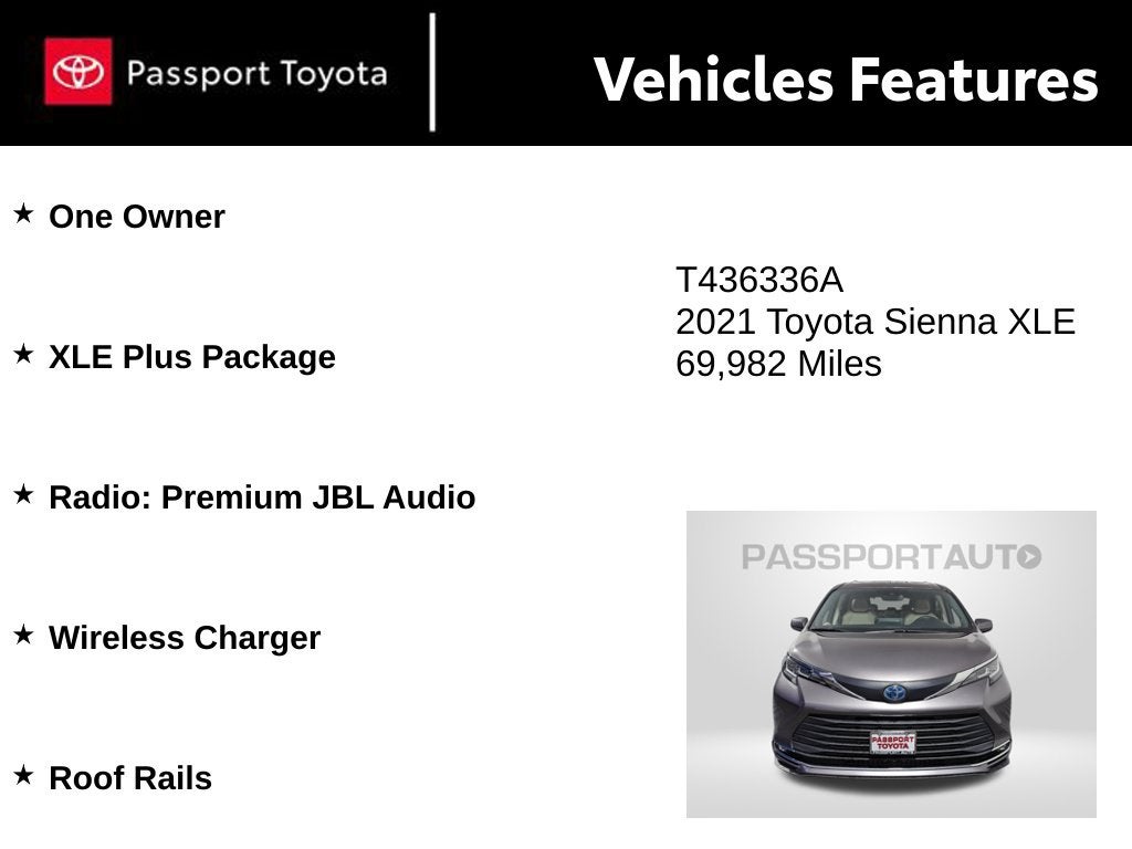 2021 Toyota Sienna XLE 8 Passenger