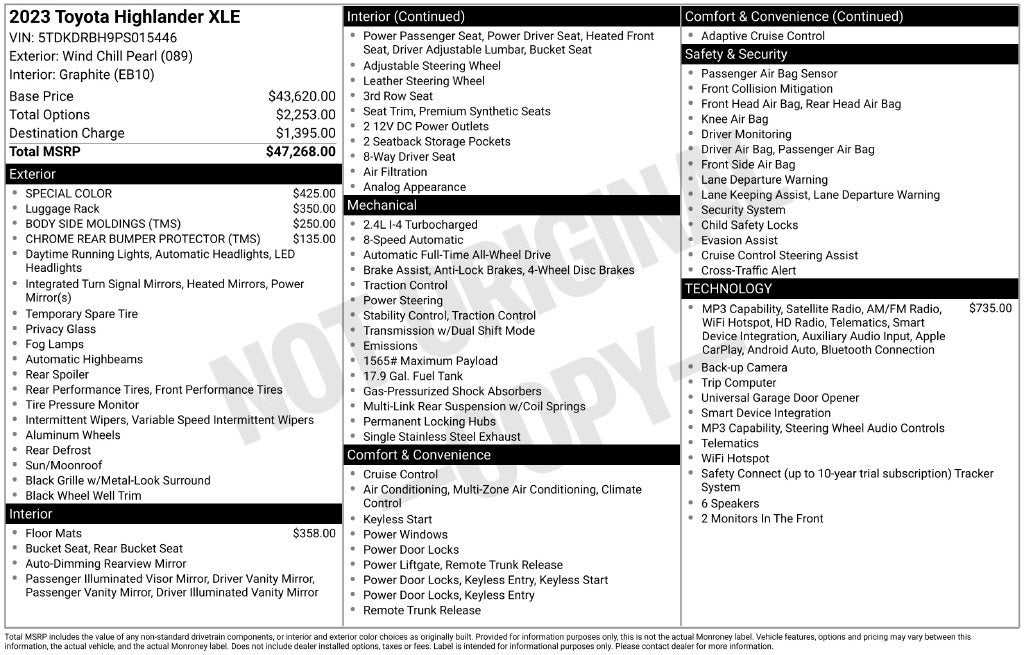 2023 Toyota Highlander XLE