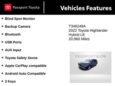 2022 Toyota Highlander Hybrid LE