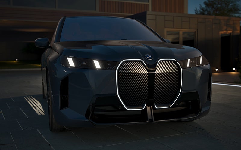 The BMW iX illuminated kidney grille. |Passport BMW in Suitland MD