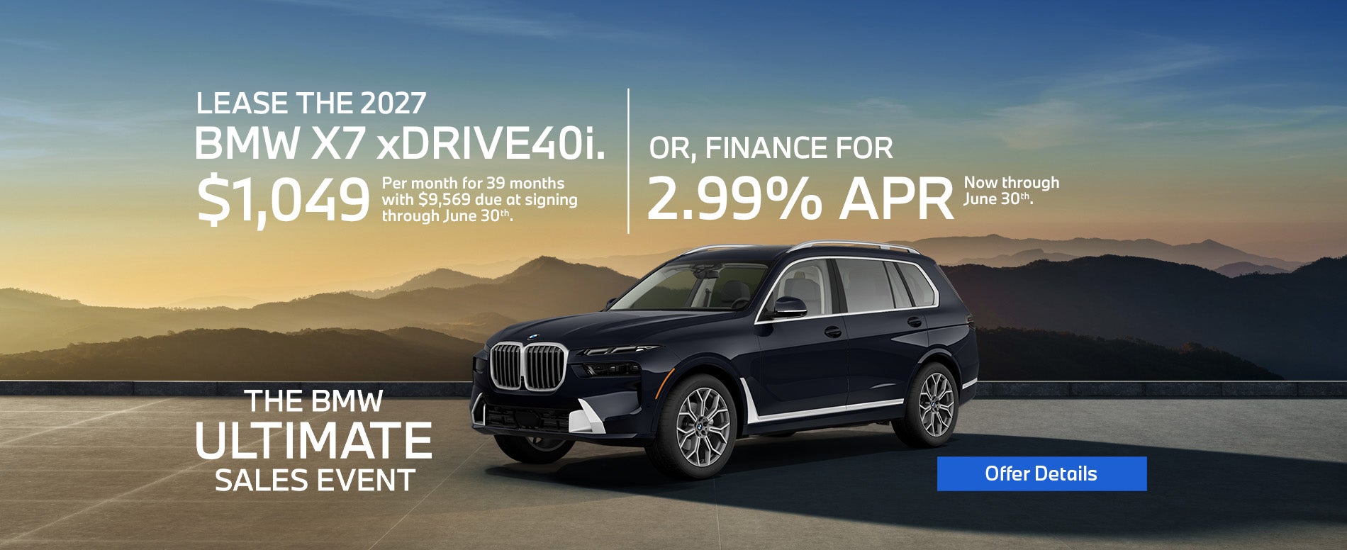 BMW X7 lease and finance sale